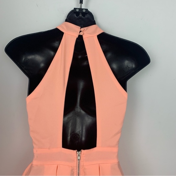 Lulus Peach Halter Layered Mini Dress - Picture 7 of 9